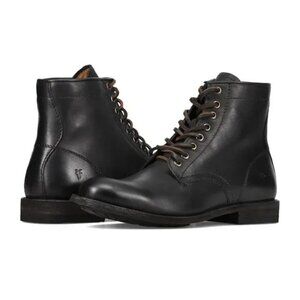 Frye Tyler Flex Lace Up Boots Mens Size 9.5 D Black Leather FR40156 NEW